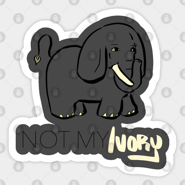 Not My Ivory T-Shirt Sticker by AshBash201